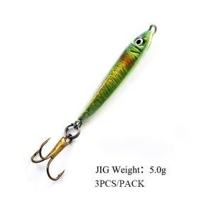 FTK Ice Fishing Bait Mini 5G Jig Hook Lure Pieces Fishing Micro Iron Plate Three Pieces (Option: 003-5G)