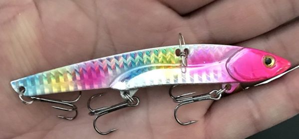 Throwing Iron Plate Bait Sequins Bait Metal Fishing Gear Hook Lead Bait (Option: Rainbow Color-10.5cm)